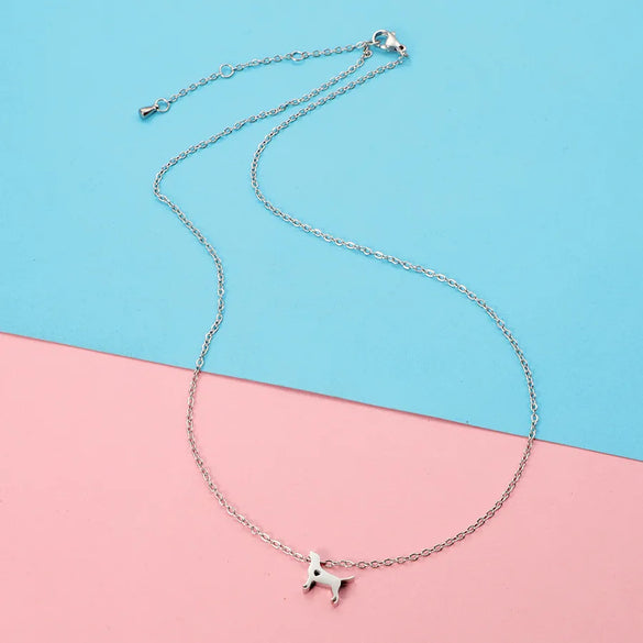 Wholesale Jewelry Cute Simple Style Dog Heart Shape 304 Stainless Steel 18K Gold Plated Plating Pendant Necklace