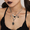Wholesale Jewelry Dark Fashion Geometric Metal Alloy Heart Wings Swordshaped Pendant Necklace For Women With Electroplating