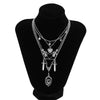 Wholesale Jewelry Dark Fashion Geometric Metal Alloy Heart Wings Swordshaped Pendant Necklace For Women With Electroplating
