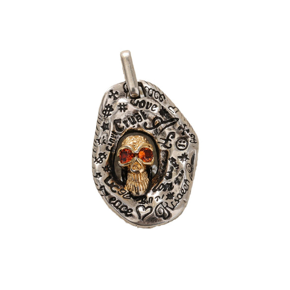 Wholesale Jewelry Dark Style Copper Goldplated Skull Crown Pumpkin Pendant Necklace With Zirconia Design