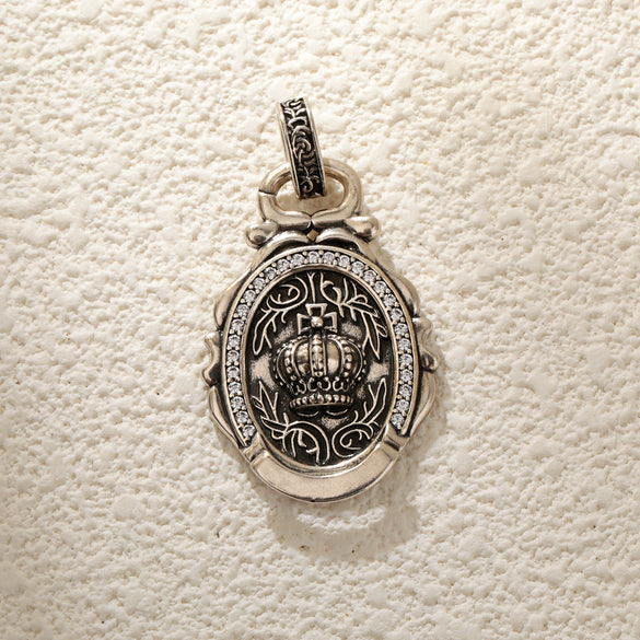 Wholesale Jewelry Dark Style Copper Goldplated Skull Crown Pumpkin Pendant Necklace With Zirconia Design