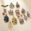 Wholesale Jewelry Dark Style Copper Goldplated Skull Crown Pumpkin Pendant Necklace With Zirconia Design