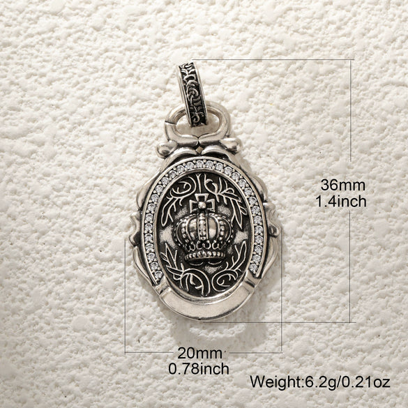 Wholesale Jewelry Dark Style Copper Goldplated Skull Crown Pumpkin Pendant Necklace With Zirconia Design