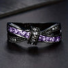 Wholesale Jewelry Dark Style Geometric Copper Ring With Zirconia Double Layer Design For Women
