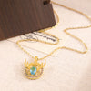 Wholesale Jewelry Deer Antler Titanium Steel And Copper Real Gold Plated Necklace Sweet Animal Style Fashion Accessories