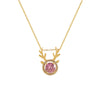 Wholesale Jewelry Deer Antler Titanium Steel And Copper Real Gold Plated Necklace Sweet Animal Style Fashion Accessories