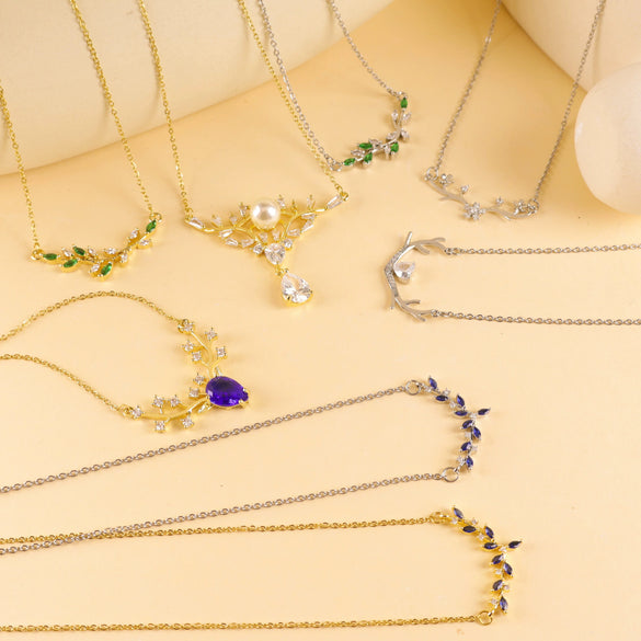 Wholesale Jewelry Deer Antler Titanium Steel And Copper Real Gold Plated Necklace Sweet Animal Style Fashion Accessories