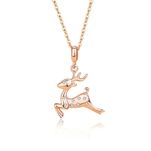Wholesale Jewelry Deer Shape 925 Silver Necklace With Geometric Pattern For Women