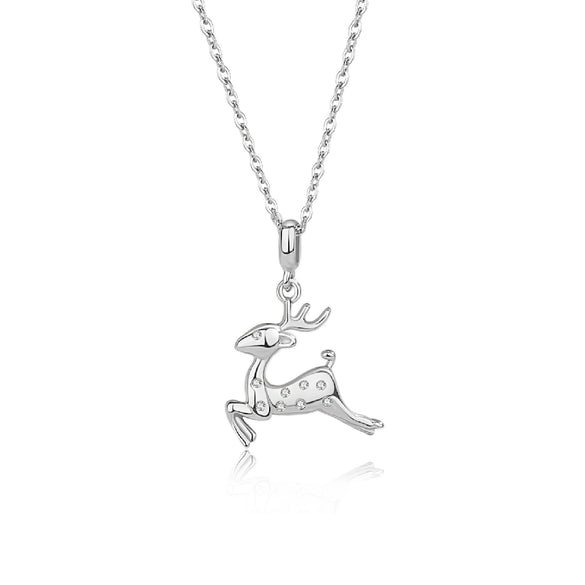 Wholesale Jewelry Deer Shape 925 Silver Necklace With Geometric Pattern For Women