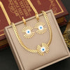 Wholesale Jewelry Devil's Eye Stainless Steel Clavicle Chain Necklace With Electroplating For Women