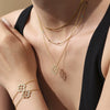 Wholesale Jewelry Diamond Heartshaped Hollow Fourleaf Clover Pendant Necklace Bracelet Set For Women Stainless Steel Zircon Titanium Steel Electroplated