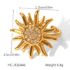 Wholesale Jewelry Diamond Sunflower Necklace Open Ring Earrings For Women Titanium Steel Stainless Steel Electroplated Flower Shape