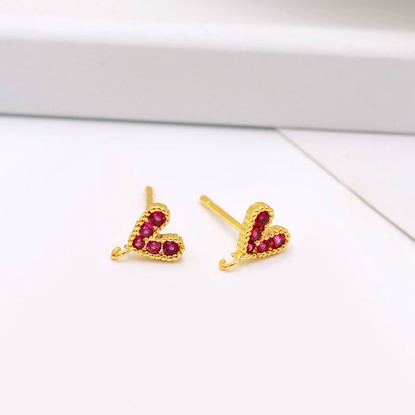 Wholesale Jewelry Diy Accessories Copper 925 Silver Needle Set With Diamond Hook Earrings Plated With 18K Real Gold Hanging Earrings Electroplating Flowers Style