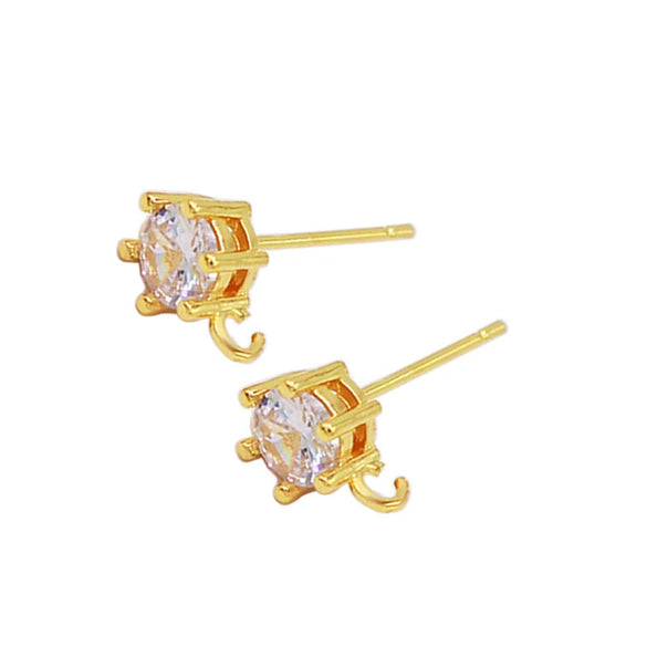 Wholesale Jewelry Diy Accessories Copper 925 Silver Needle Set With Diamond Hook Earrings Plated With 18K Real Gold Hanging Earrings Electroplating Flowers Style