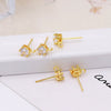 Wholesale Jewelry Diy Accessories Copper 925 Silver Needle Set With Diamond Hook Earrings Plated With 18K Real Gold Hanging Earrings Electroplating Flowers Style