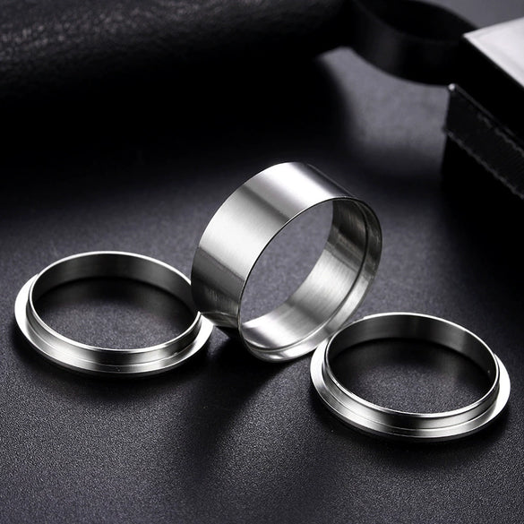 Wholesale Jewelry Diy Handmade Ring Empty Support Accessories Titanium Steel Geometric Polished Unisex