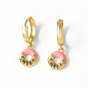 Wholesale Jewelry Donut Oil Drop Earrings Copper 18K Gold Plated Electroplated Geometric Style For Women