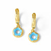 Wholesale Jewelry Donut Oil Drop Earrings Copper 18K Gold Plated Electroplated Geometric Style For Women
