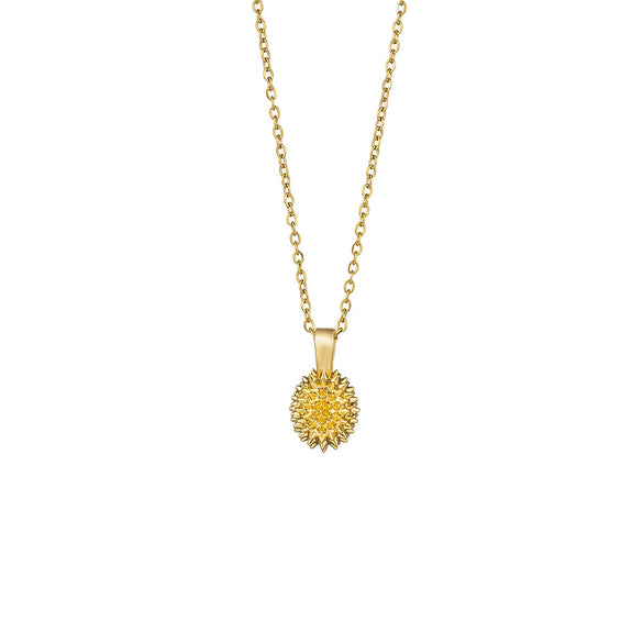 Wholesale Jewelry Durian Shape Titanium Steel And Copper Electroplated Cross Chain Clavicle Necklace For Women