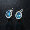 Wholesale Jewelry Earrings Environmental Protection Copper Heart Shaped Inlaid Zircon