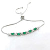 Wholesale Jewelry Eggshaped S925 Silver Cultivated Emerald Geometric Inlay Women's Bracelet