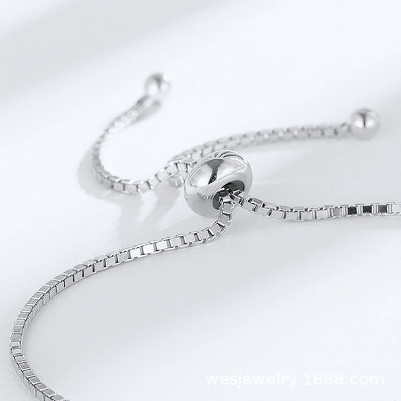 Wholesale Jewelry Eggshaped S925 Silver Cultivated Emerald Geometric Inlay Women's Bracelet