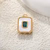 Wholesale Jewelry Elegant Abalone Shellfish Pendant Handmade Inlay Copper Plated Gold Geometric Heart Shape Necklace