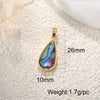 Wholesale Jewelry Elegant Abalone Shellfish Pendant Handmade Inlay Copper Plated Gold Geometric Heart Shape Necklace