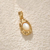 Wholesale Jewelry Elegant Abalone Shellfish Pendant Handmade Inlay Copper Plated Gold Geometric Heart Shape Necklace