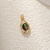 Wholesale Jewelry Elegant Abalone Shellfish Pendant Handmade Inlay Copper Plated Gold Geometric Heart Shape Necklace