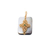 Wholesale Jewelry Elegant Abalone Shellfish Pendant Handmade Inlay Copper Plated Gold Geometric Heart Shape Necklace