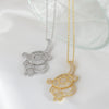 Wholesale Jewelry Elegant Animal Style Copper Turtle Pendant Necklace With Electroplating And O Word Chain