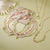Wholesale Jewelry Elegant Animal Zodiac Copper O Word Chain Starfish Scallop Pearl Clavicle Necklace For Women Electroplated