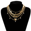 Wholesale Jewelry Elegant Butterfly Pendant Alloy Necklace With Cross Chain And Electroplating Treatment