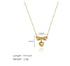 Wholesale Jewelry Elegant Classic Style Heart Shape Solid Color Bow Knot 304 Stainless Steel Titanium Steel 18K Gold Plated Pendant Necklace