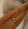 Wholesale Jewelry Elegant Classic Style Heart Shape Solid Color Bow Knot 304 Stainless Steel Titanium Steel 18K Gold Plated Pendant Necklace