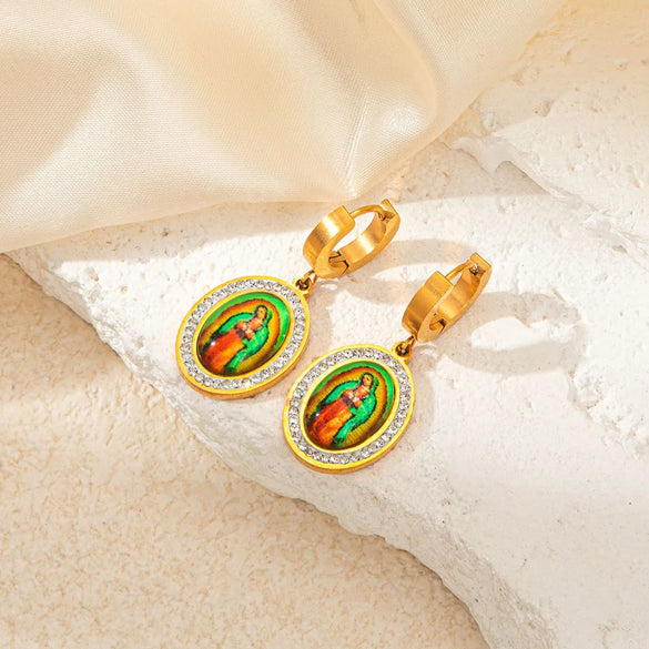 Wholesale Jewelry Elegant Cross Square Oval Titanium Steel Jewelry Set