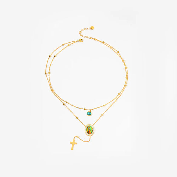 Wholesale Jewelry Elegant Cross Square Oval Titanium Steel Jewelry Set