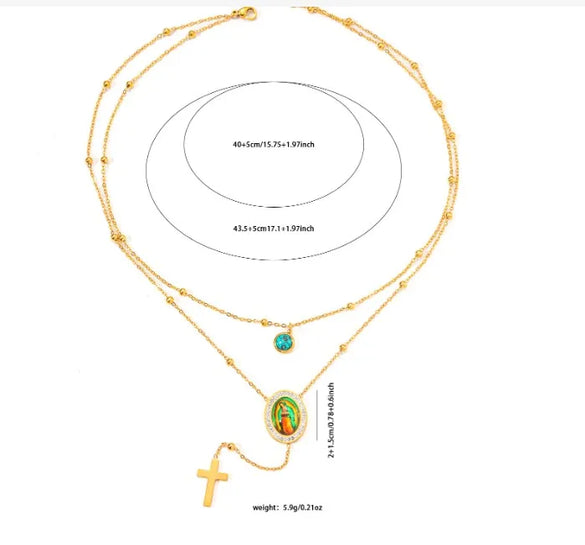 Wholesale Jewelry Elegant Cross Square Oval Titanium Steel Jewelry Set