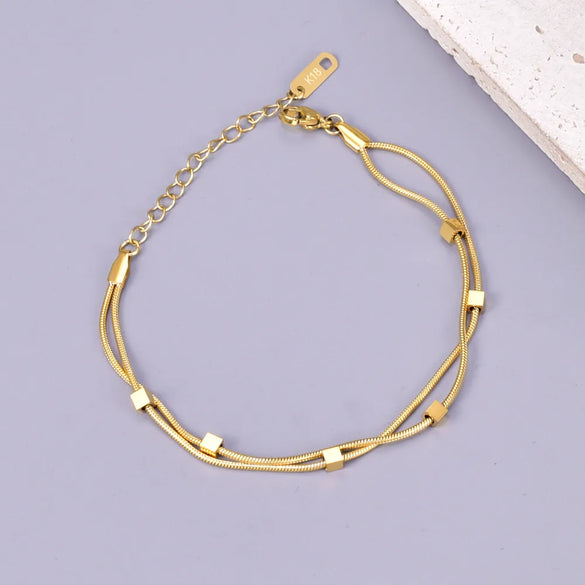 Wholesale Jewelry Elegant Cute Geometric 304 Stainless Steel 18K Gold Plated Plating Anklet