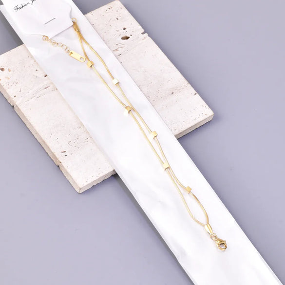 Wholesale Jewelry Elegant Cute Geometric 304 Stainless Steel 18K Gold Plated Plating Anklet