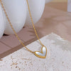 Wholesale Jewelry Elegant Cute Sweet Heart Shape 304 Stainless Steel Shell 18K Gold Plated Plating Inlay Earrings Necklace