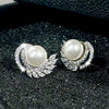 Wholesale Jewelry Elegant Geometric Copper Imitation Pearl Earrings For Women