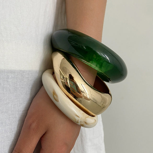 Wholesale Jewelry Elegant Geometric Resin Bracelet Polish Design