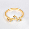 Wholesale Jewelry Elegant Glam Solid Color 304 Stainless Steel Rhinestones 18K Gold Plated Plating Inlay Rings