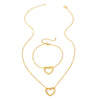 Wholesale Jewelry Elegant Heart Shape 304 Stainless Steel 18K Gold Plated Hollow Out Pendant Necklace