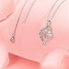 Wholesale Jewelry Elegant Heart Shaped Copper Mixed Gem Inlay Zircon Necklace With O Chain