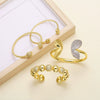 Wholesale Jewelry Elegant Inlaid Zircon Butterfly Bracelet Copper 18K Gold Plated Electroplated With Star Pattern