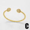 Wholesale Jewelry Elegant Inlaid Zircon Butterfly Bracelet Copper 18K Gold Plated Electroplated With Star Pattern