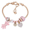 Elegant Lady Bear Heart Shape Alloy Plating Inlay Zircon Women'S Bangle